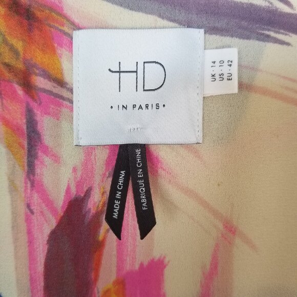 Anthropologie Blouse HD in Paris Watercolor Draped Surplice Neckline Camille 10 - Picture 7 of 10